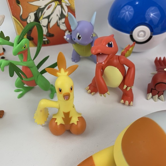 Pokemon Figures Lot Ivysaur Grovyle Wartortle Charmeleon Poke Ball Tomy Figures - Picture 5 of 16